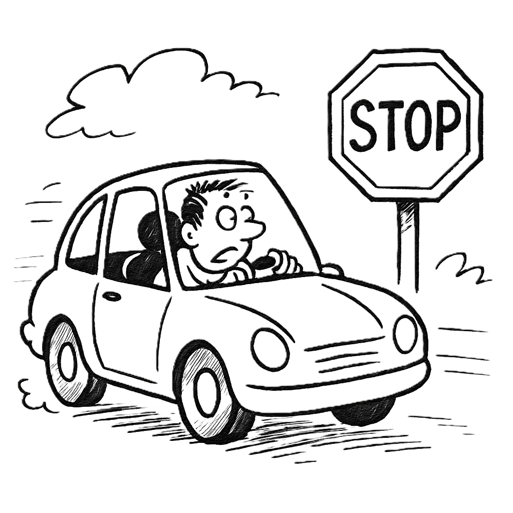 Car and Stop Sign
